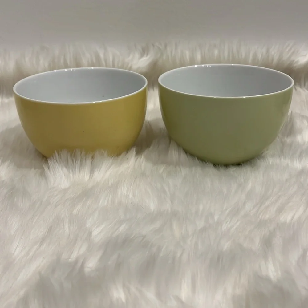 Thomas Sunny Day Bundle Set of 2 Green Yellow Porcelain Dishwasher Bowls
